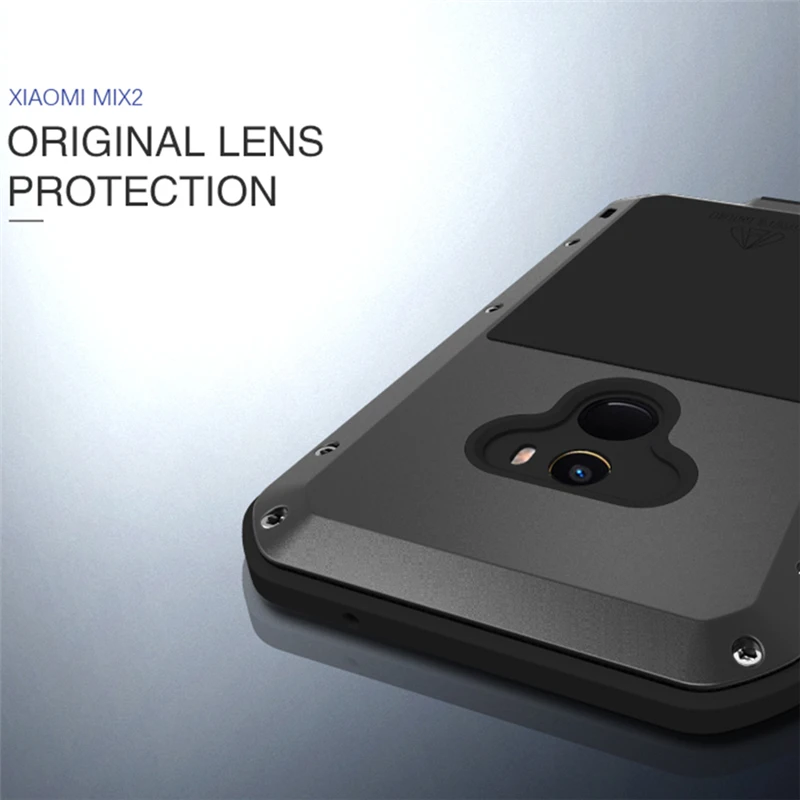 

LOVE MEI Gorilla Glass Metal Waterproof Case For Xiaomi MIX 2S Shockproof Cover For Xiaomi Mi Mix 2 Cover Capa Phone Case 5.99