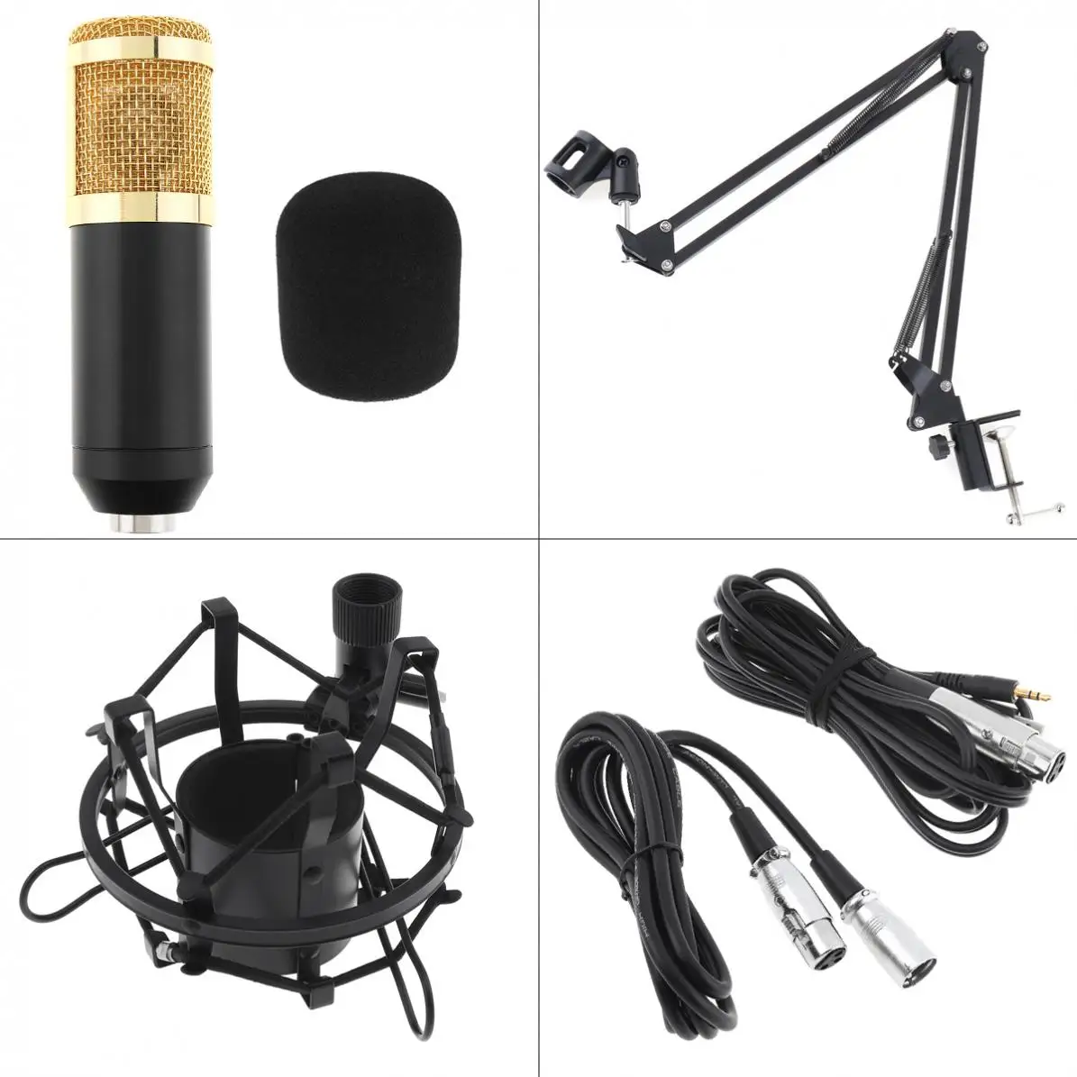 BM 800 Karaoke Professional Wired Condenser Microphone with Stand Arm and Pop Filter for Computer / Studio Live | Электроника