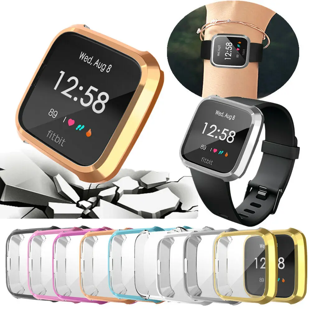 Замена для Fitbit Versa Lite Watch ТПУ полный экран протектор Защитная рамка чехол
