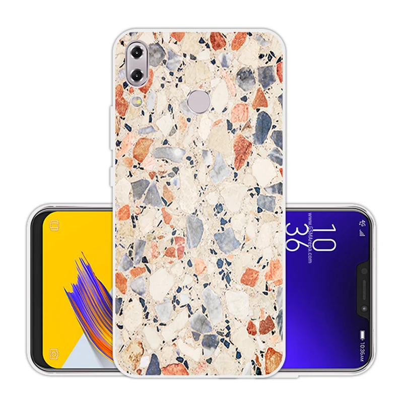 for Asus Zenfone 5z ZS620KL Clear TPU Phone Fitted Stone Case 6.2&quot 5 ZE620KL Ultra Thin Silicone Shell |