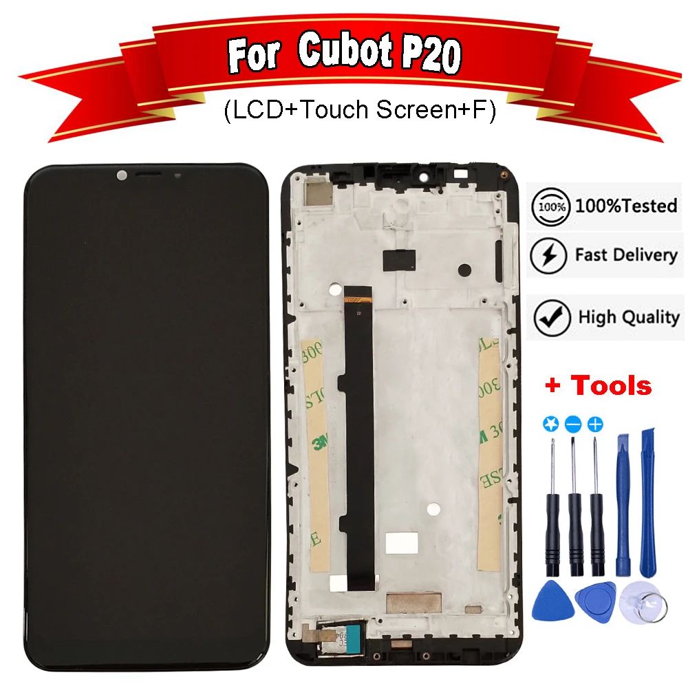 Для Cubot P20 ЖК дисплей + сенсорный экран 100% протестированный дигитайзер Стекло