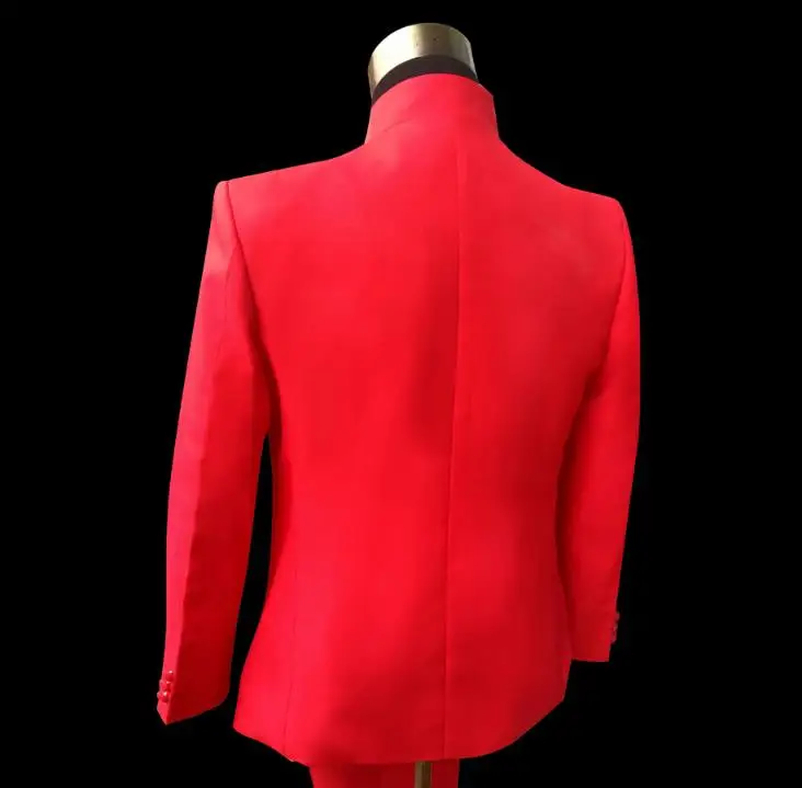 Красный вышитый дракон халат формальное платье Последние пальто брюки дизайн