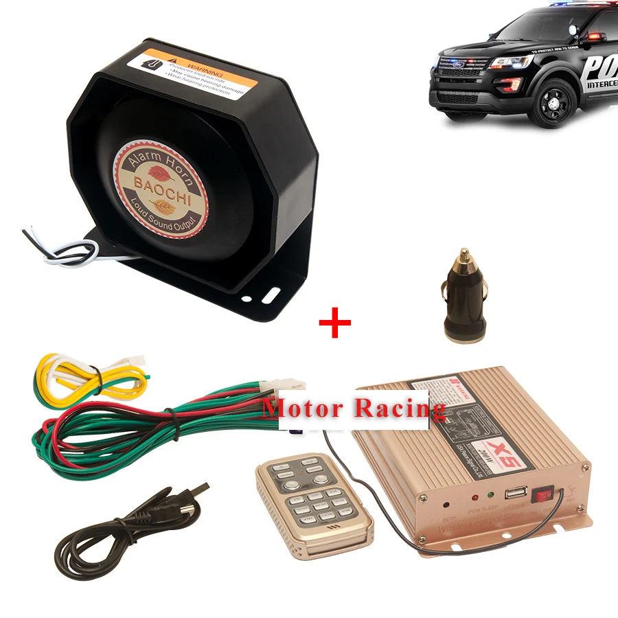4 Универсальный 12 V/24 V Автомобильный звуковой сигнал Беспроводной Управление полицейская сирена автомобильный динамик 200 Вт PA MIC Системы Мегафоны мульти тон авто - Цвет: 4