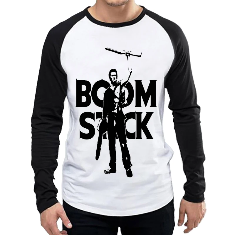 Длинный рукав Зловещие мертвецы Футболка белая Цвет мужской модный длинный Кино