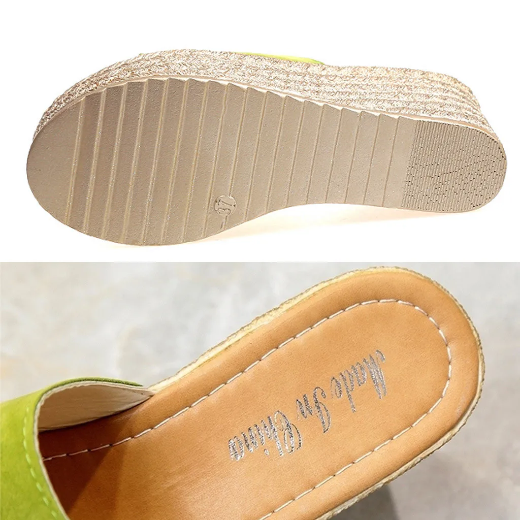 Женские шлепанцы с открытым носком летние повседневные пляжные туфли на высокой