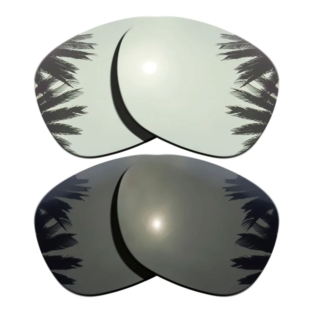 (Серебристое зеркальное покрытие + черный) 2 пары поляризованных сменных линз для