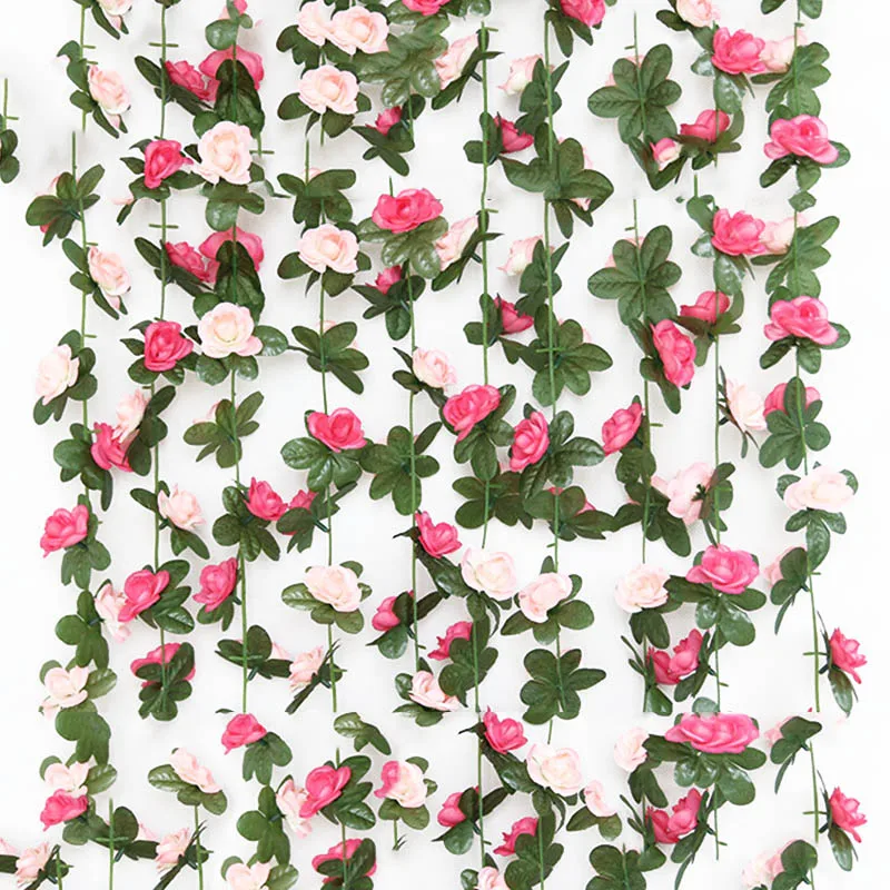 Высокое качество искусственный шелк цветок розы висячая гирлянда Сад Свадьба