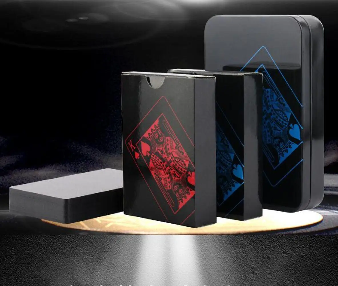 Новая колода покер водонепроницаемый пластик ПВХ игральные карты набор черный
