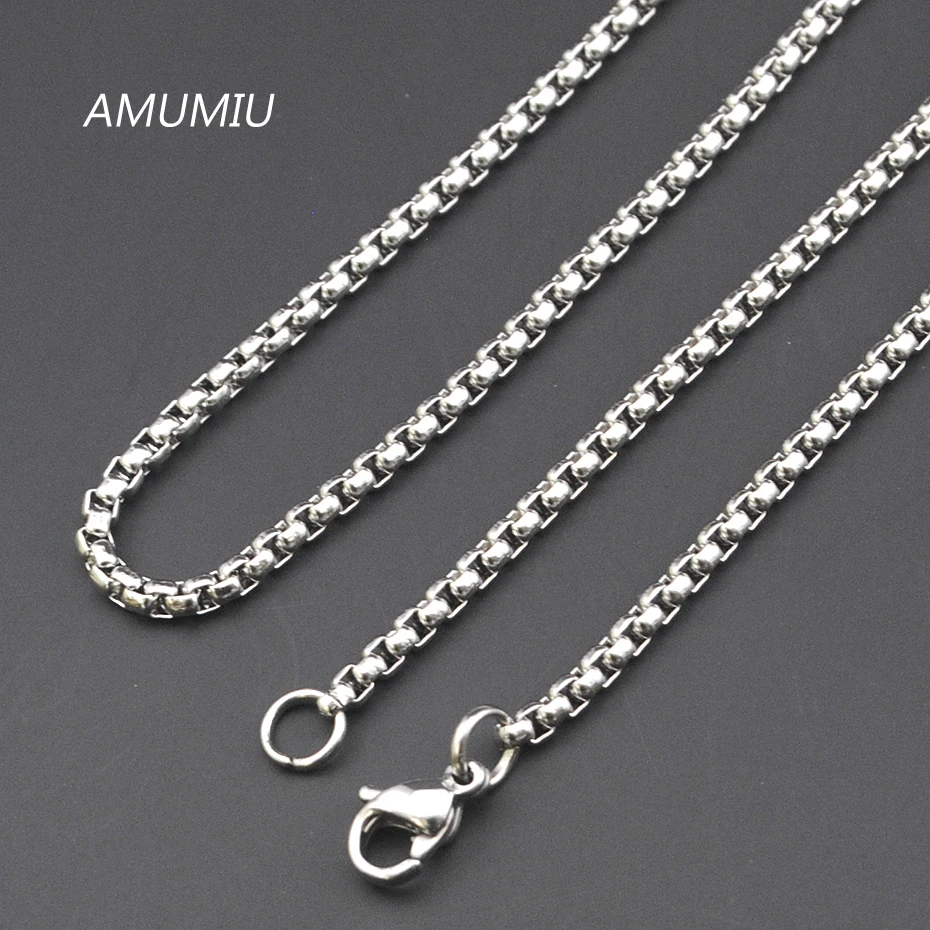 Акция AMUMIU! Цепочка Из Нержавеющей Стали 316L для мужчин и женщин 40/45/50/55/60/65/70 см
