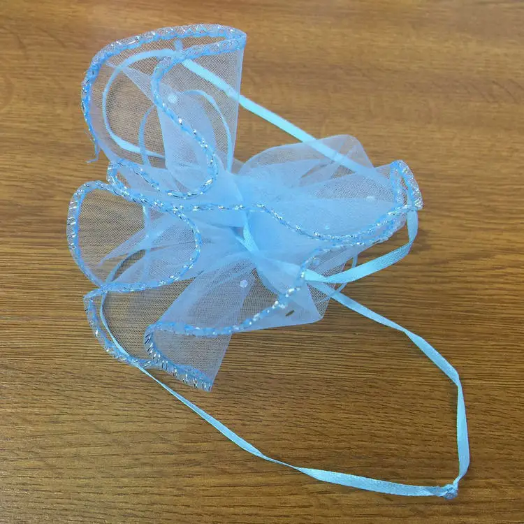 50 шт. диаметр 26 см небесно-голубой круглый саше из органзы сумка на шнурке