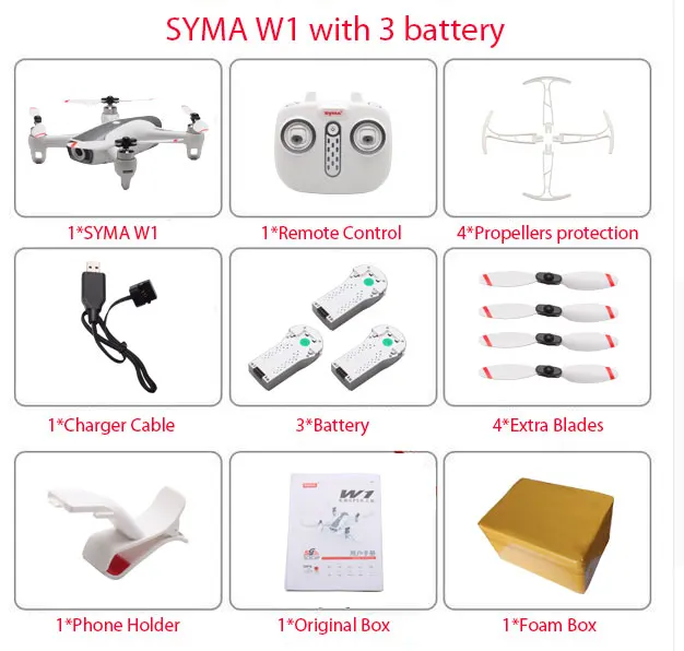 Новейший Дрон Syma W1, GPS, 5G, Wi-Fi, FPV с регулируемой камерой 1080P HD, режим следования за мной, жесты, Радиоуправляемый квадрокоптер vs F11, SG906, Дрон - Цвет: W1 3Battery Foam Box