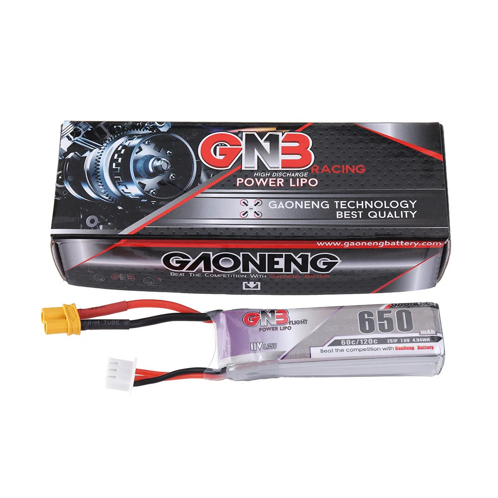 Gaoneng 7,6 V 650mAh 60C 2S HV 4,35 V Lipo аккумулятор XT30 разъем для Happymodel FPV Racing Cine Whoop BetaFPV Дрон