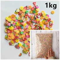 1kg 100000pcs decor fruit polymer clay toy diy slime accessories decoration jelly mud hand gum polyer clay kids toys