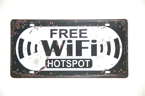 DL-винтажный Бесплатный wifi не курить настенная надпись знак номерного знака персональный декор для бара паба творческое, настенное знаки - Цвет: Светло-зеленый