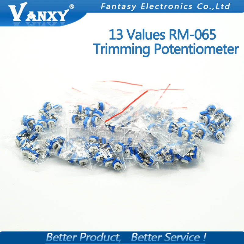 13valuesX10pcs = 130pcs обрезки потенциометра набор компонентов сделай сам Новый 100 ohm 1mohm