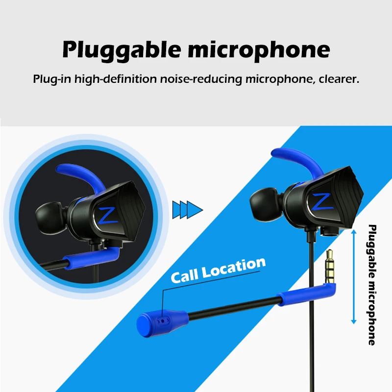 Игровые наушники вкладыши 3D с вибрационным звуковым эффектом шумоподавляющие