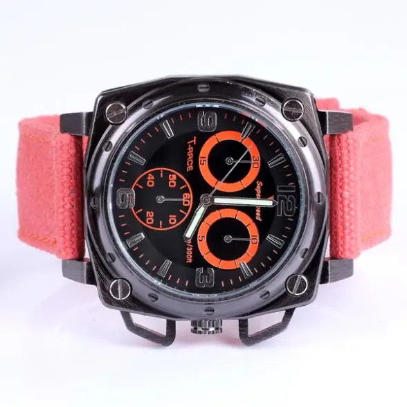 Square fabric men watch sport brand noctilucent designer Japan movement quartz factory price free shipping wholesale | Наручные часы