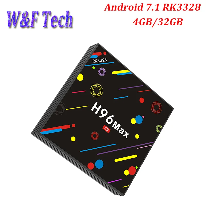 5 шт. смарт-ТВ коробка Android 7,1 Media Player Декодер каналов кабельного телевидения RK3328, 4 Гб оперативной памяти, 32 Гб встроенной памяти, BT4.0 USB 3,0 2,4G& 5G двухъядерный процессор Wi-Fi H96 MAX H2 ТВ коробка