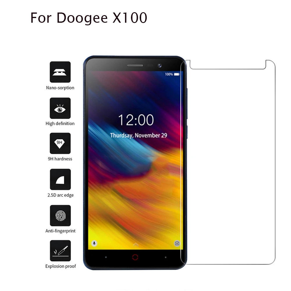 

Tempered Glass For DOOGEE X100 2019 Glass Screen Protector 9H Glass Case Cover For Doogee X 100 X100 5.0" Protective Phone Film