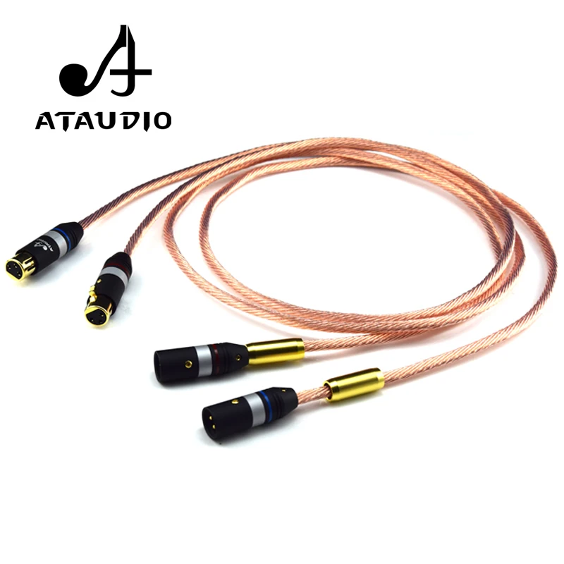 ATAUDIO HIFI чистый OCC XLR кабель высокого качества 3 контактный штекер гнездо 2XLR