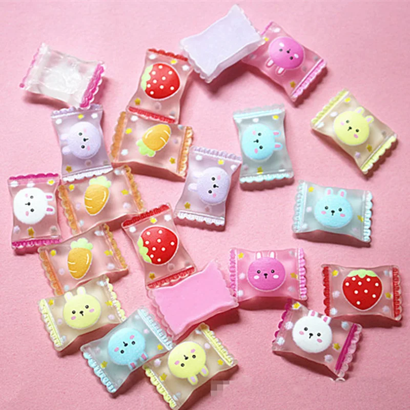 8 шт./лот подвеска в виде клубники кролика слайма конфет аксессуары сделай сам