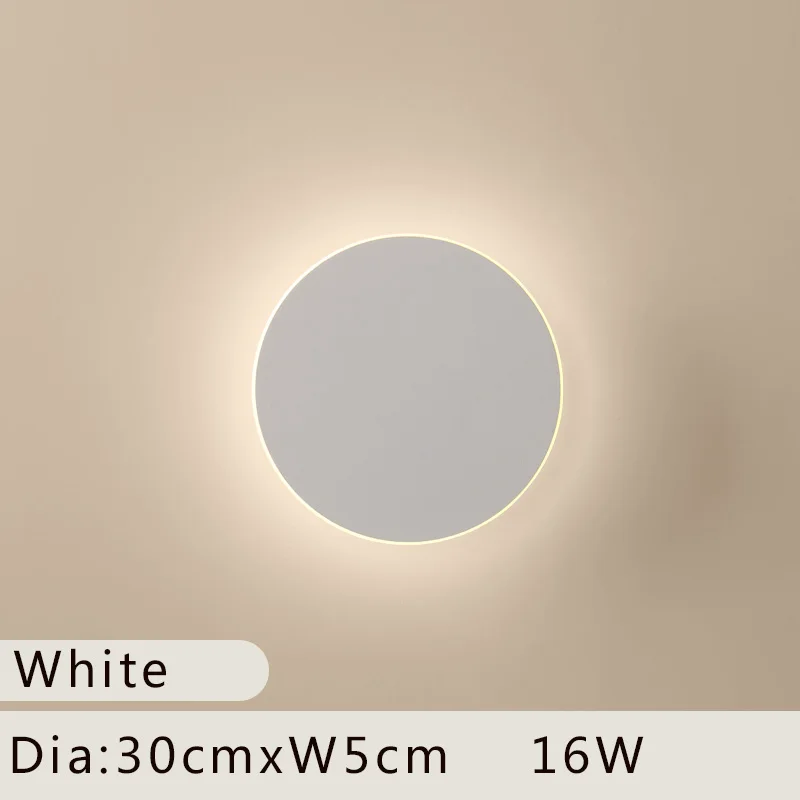 White Dia30cm Современные светодиодные домашние настенные светильники минималистичный светодиодный настенный светильник для спальни гостиной лестницы Lampara светильник с настенным креплением - Цвет абажура: White Dia30cm