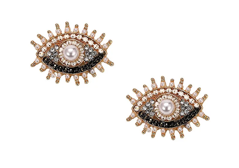 LEADERBEADS винтажные CZ хрустальные бусины сглаз Pendientes серьги женские Очаровательные ресницы Brincos массивные ювелирные изделия подарок