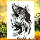 Временная татуировка SHNAPIGN Black Koi Carp Fish, водостойкая наклейка для тела, 21*15 см