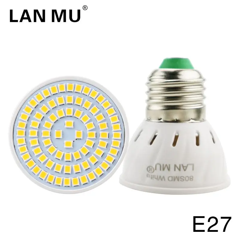 LAN му светодиодный светильник E27 E14 GU10 MR16 110 В 220 свет Lampara лампы Spotlight SMD 2835 48 60 80 Bombillas