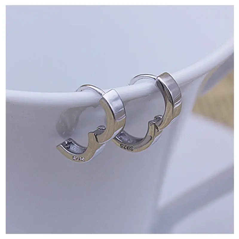 Модные серьги-гвоздики из простой нержавеющей титановой стали маленький Гладкий