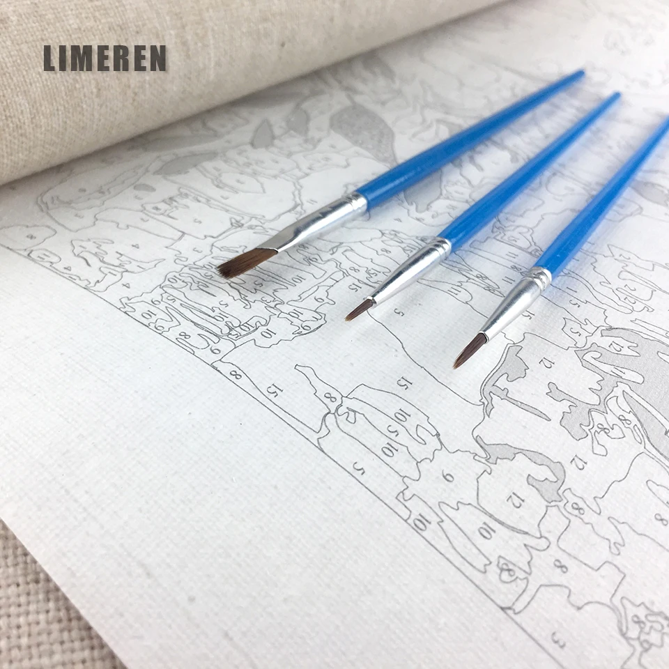 Модульные картины для гостиной домашний декор синий милый кот DIY картина маслом