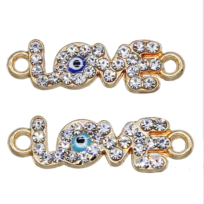 6 штук/lucky eye LOVE Сердце Кулон Тип злые глаза Diy ювелирные аксессуары ожерелье с