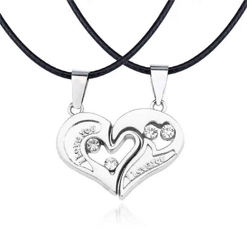 silver pendant I Love You, лучшие друзья, пара, ожерелье, ювелирное изделие, головоломка, BFF, замок, Тай Чи, сердце, подвески, ожерелье s для женщин, мужчин, подарок, колье - Окраска металла: silver pendant