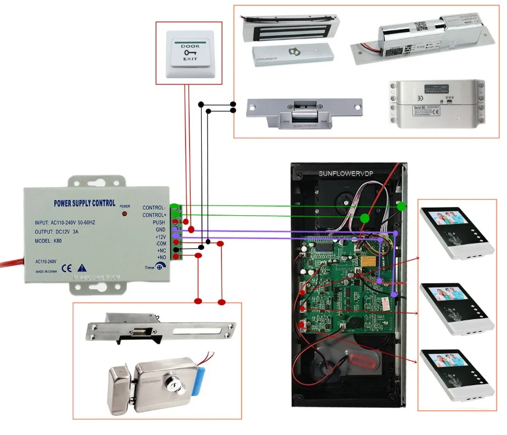 Video Intercom for a Private House Access Control Video Intercom 10 Apartments doorbell With Camera And Freephone With Intercom