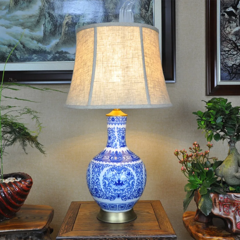 Фотолампа из китайского фарфора Керамическая Настольная лампа для спальни