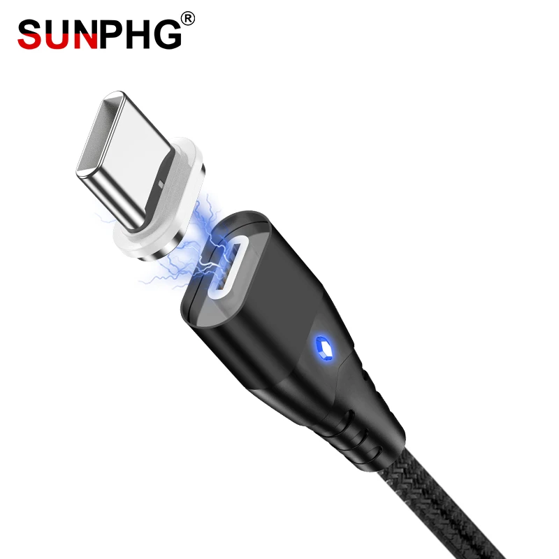 Магнитный кабель SUNPHG 3A Type C Сверхбыстрая зарядка магнитное зарядное устройство usb