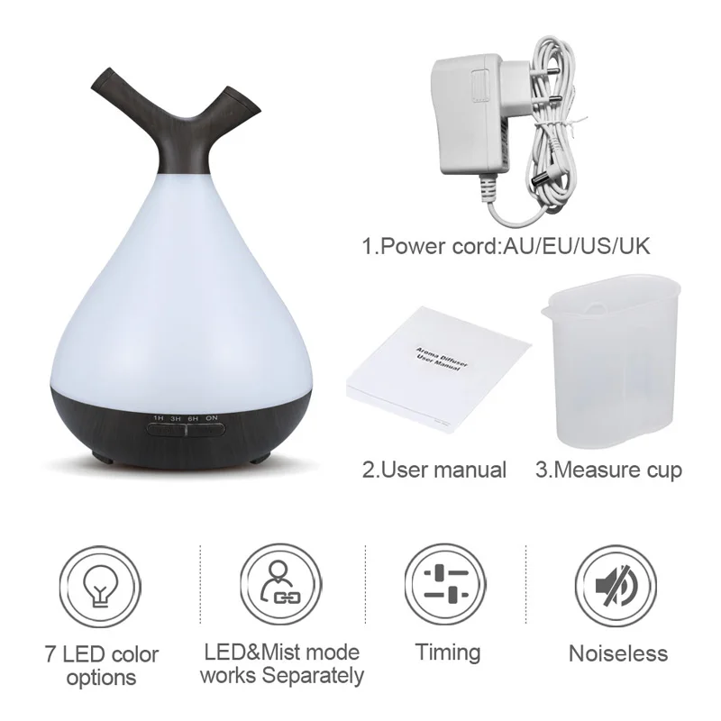 Ультразвуковой увлажнитель воздуха 400 мл аромараспылитель эфирных масел для