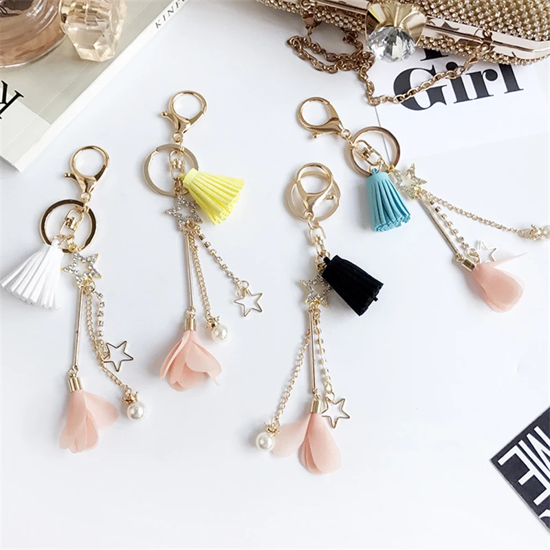Doreen Box Star Charms брелок золотого цвета с искусственным жемчугом и цветами подвеской