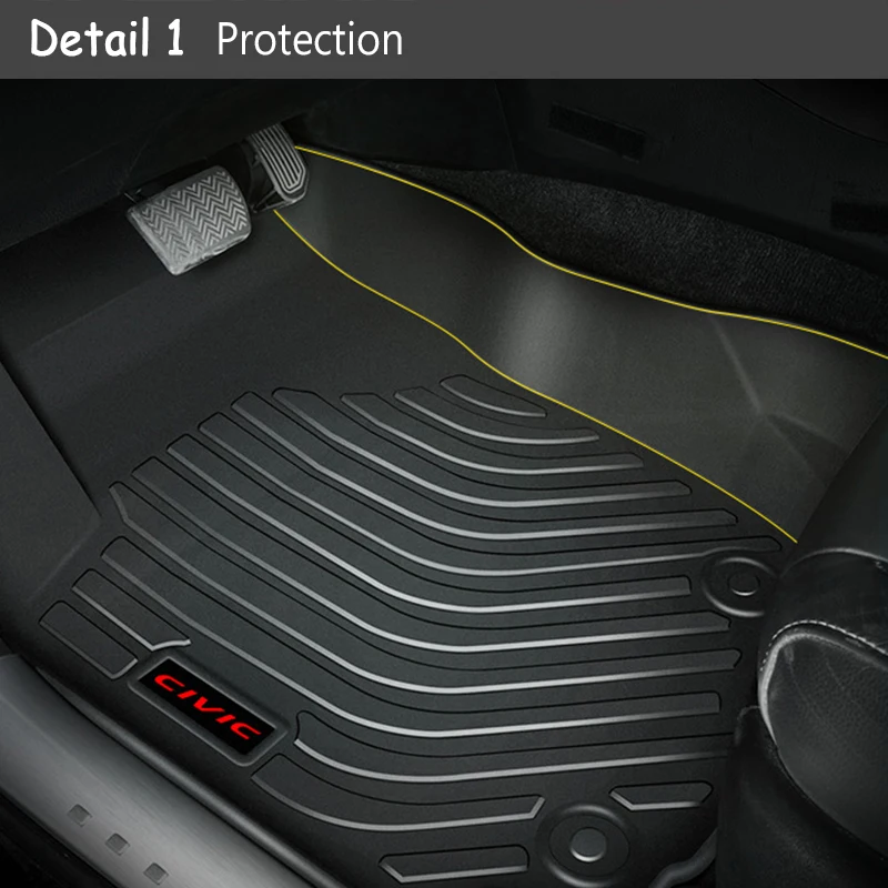 Atreus 1 компл. TPE автомобильный напольный коврик для ног для Honda Civic автомобиль-стильный значок лайнер Аксессуары Анти-скольжения водонепроницаемый ковер