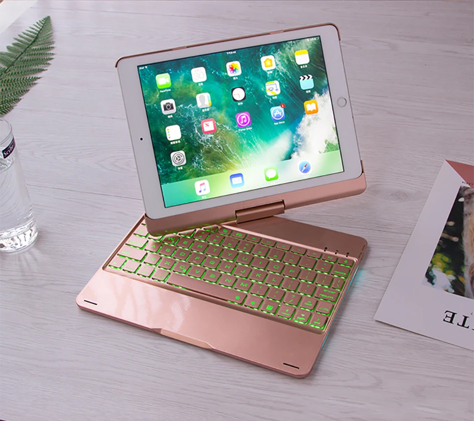 7 цветов клавиатура с подсветкой Чехол для iPad Pro 9,7 дюйма() смарт Беспроводная Bluetooth 4,0 клавиатура чехол для iPad Pro чехол 9,7"