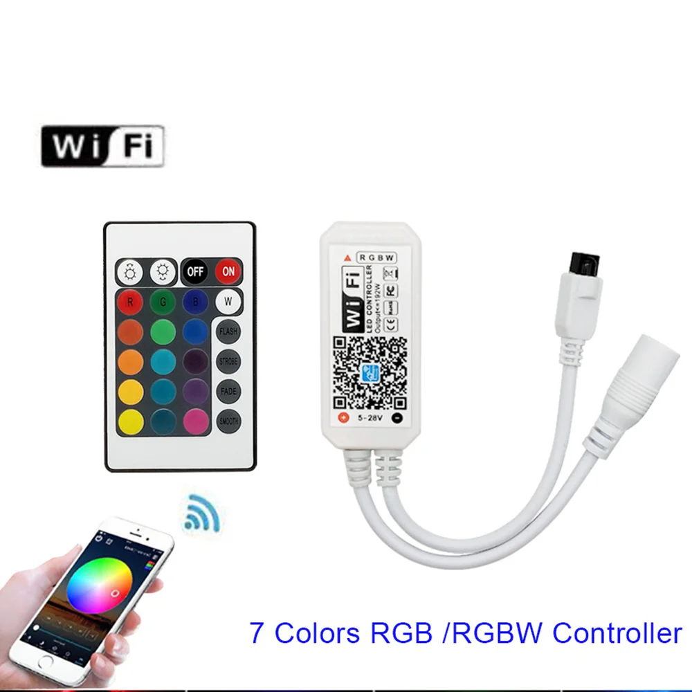 DC5-28V Мини wifi Bluetooth RGB/RGBW Led контроллер Диммер Amazon Alexa Google домашний телефон для полосы светильник