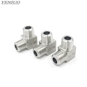 Прямоугольный преобразователь высокого давления 18 дюйма 14 дюйма 38 дюйма 12 дюйма NPT штекер 90 градусов фитинг для труб 304 Нержавеющая сталь Вода газ масло