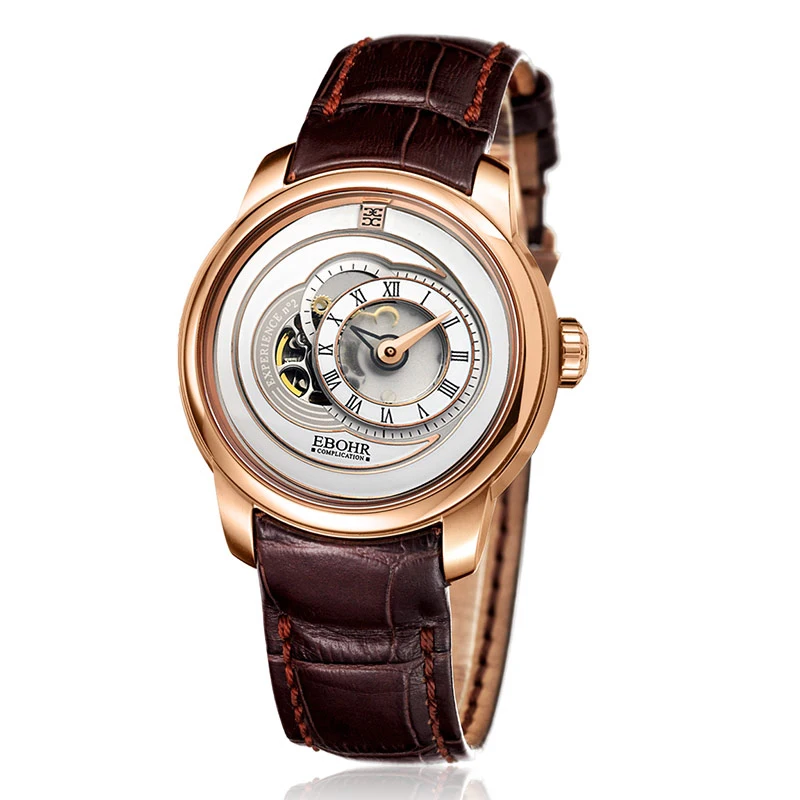 Бренд EBOHR роскошные механические мужские часы водонепроницаемые деловые