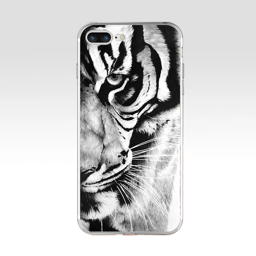 Мягкий силиконовый чехол 252AQ Tiger's Soul из ТПУ для Apple iPhone 6 6s 7 8 plus|Бамперы| |