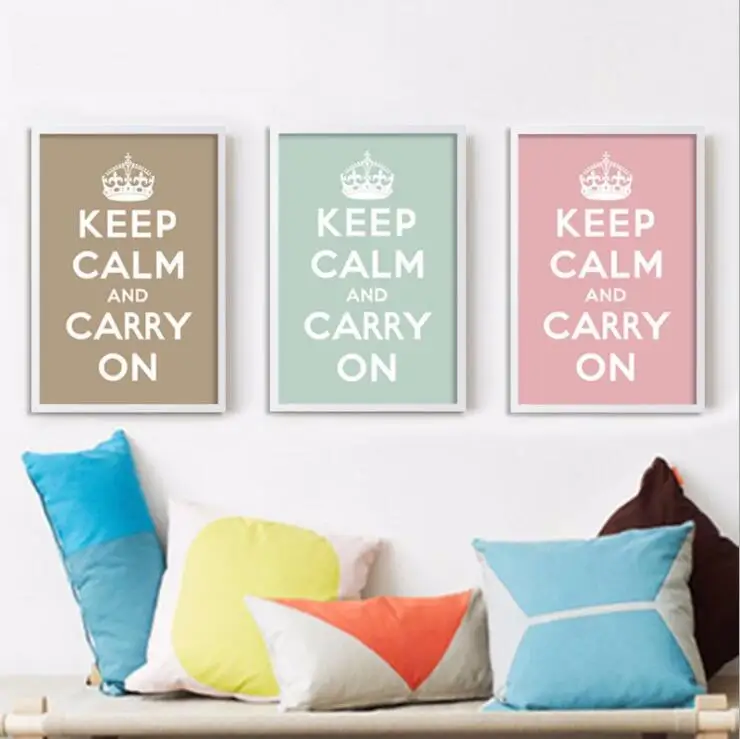 Сохраняйте спокойствие и продолжайте художественная работа с цитатами печать