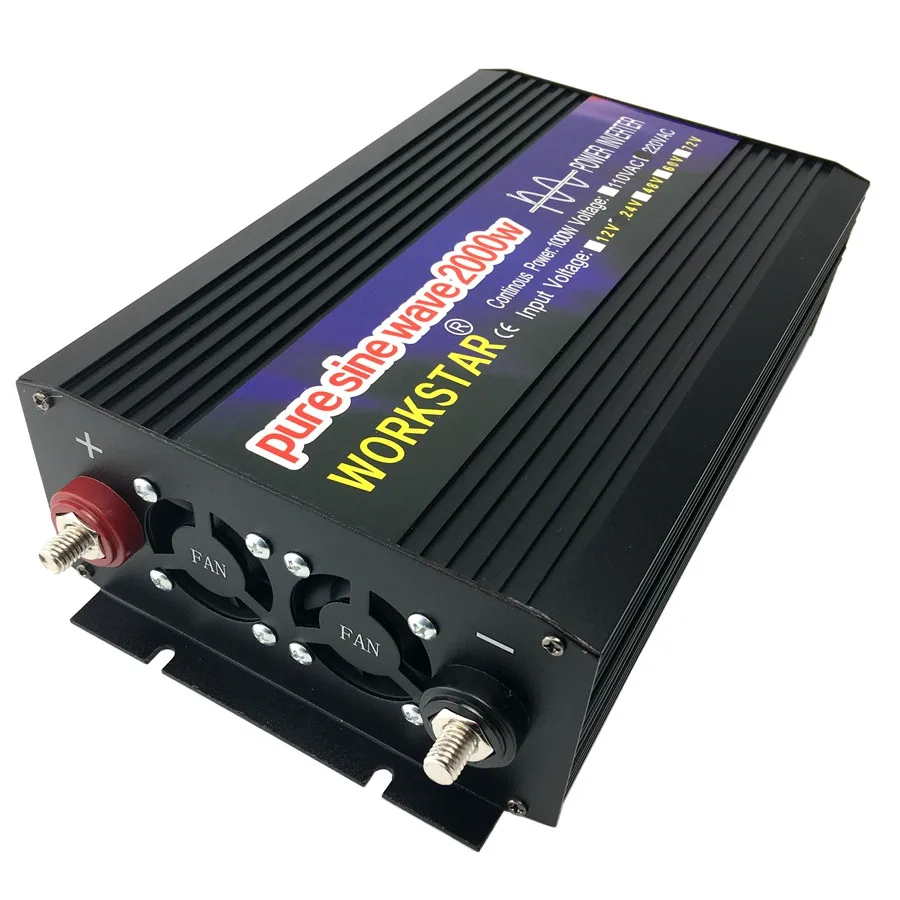 

2000W Pure Sine Wave Inverter OFF Grid Solar System Inverter DC12V/24V To AC 220V 50/60HZ 2KW Power Inverters