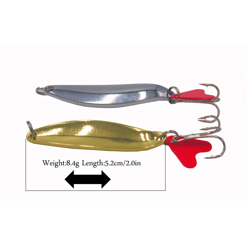 Металлическая Спиннер ложка рыболовная приманка жесткая Наживки Тройной Крючок