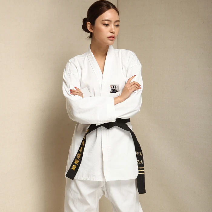 Боевые искусства TKD Tae Kwon Do Korea V-образный вырез для взрослых и детей тхэквондо Dobok