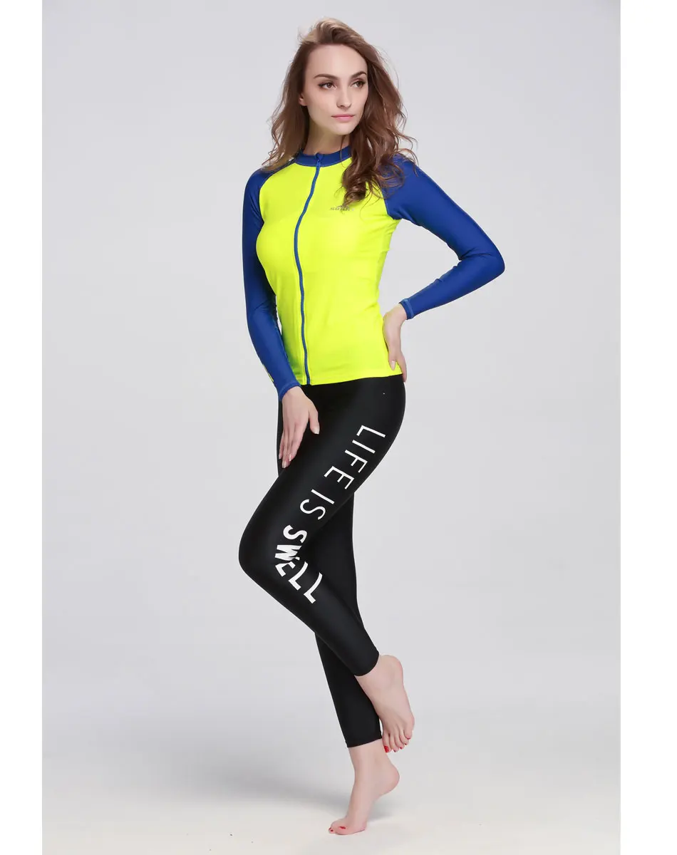 2016 NEW UV Women Rash Guard Skinny Long Sleeves T Shirts Sun Protection Women's Basic Skins Crew Rashguard Top | Спорт и