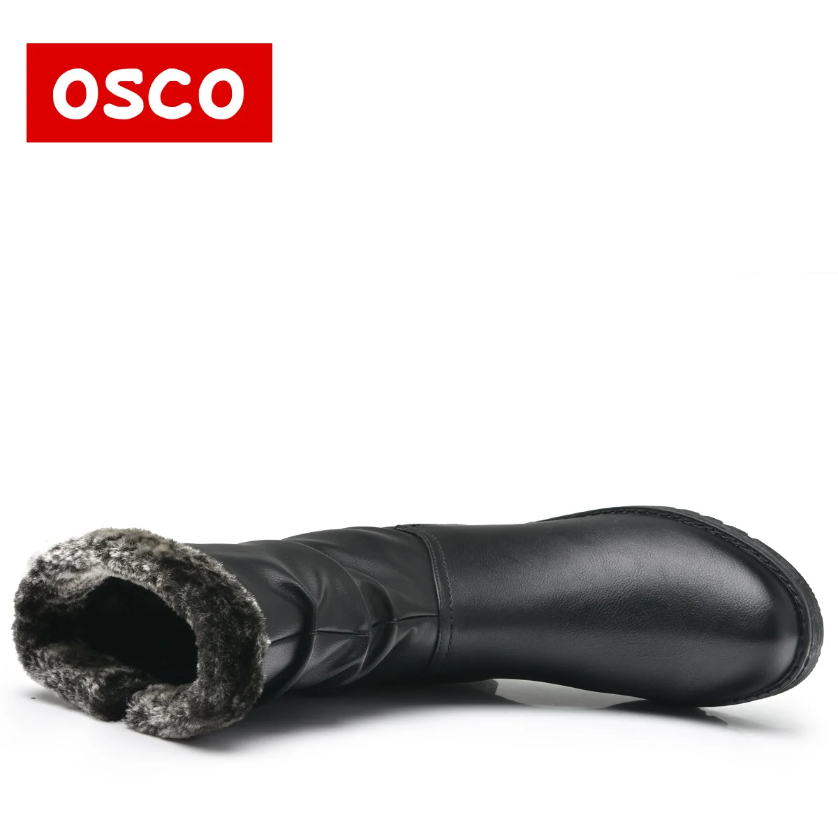 OSCO Brand New Style Winter Women Boots Warm PU Leather Snow Female Round Toe Mid-Calf Fashion Flats Boots#116F06YB | Обувь